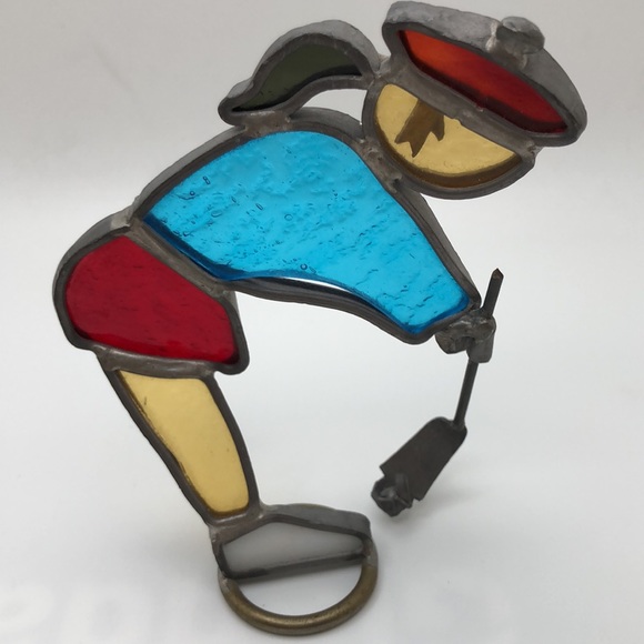 VTG Stained glass Standing Golfer Suncatcher - Picture 5 of 7